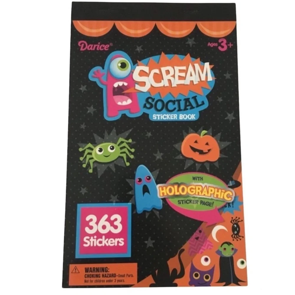 Halloween Stickers Holographic Googly Eyes Bats Cats Pumpkins Monsters Spiders